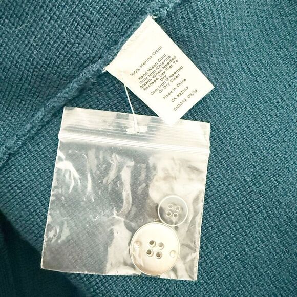 TALBOTS | NWT Cardigan Sweater Blazer Jacket Dark Teal Merino Wool | 0X Petite - Picture 8 of 8